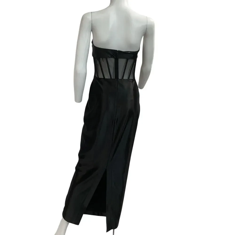 Retrofete Sheer Black Baila Dress Size M - Picture 3 of 5